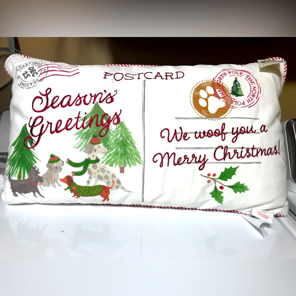 Doggy postcard pillow 🥰🎄🐶